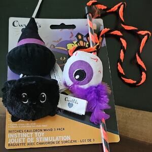 Halloween Cat toys Witches Cauldron Wand 3 Pack - Catnip And Crinkle Sound